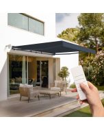 Toldo semicofre motorizado fazzio 4x3m gris - lona premium 320 g/m²