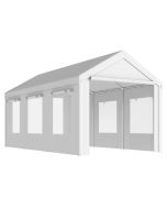 Carpa para garaje 600x295x295 cm acero galvanizado, pe color blanco