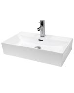 Lavabo cerámico rectangular 605x365x130 mm blanco