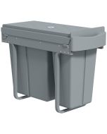 Cubo basura extraíble 52x26x40.8 cm abs, metal color gris Homcom