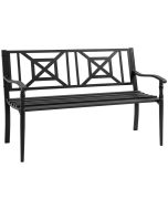 Banco de jardín 128x62.5x81.5 cm acero Outsunny