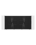 Puerta corredera acero nali veleta 3,5 m h180 negro + peatonal