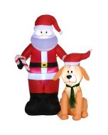 Papá noel inflable 117x80x157 cm poliéster multicolor Outsunny