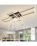 Nettlife ventilador de techo con luz LED integrado negro 42x94