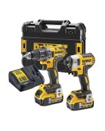 Kit 2 herramientas 18v: taladro atornillador compact (dcd791) + atornillado