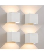 Nettlife aplique pared LED blanco 10x10 (4er-set)