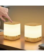 Nettlife lámpara de mesa LED madera 9.8x9.8