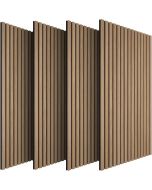 Tectake 4 paneles, madera mdf, fieltro, absorción de sonido, diseño, roble