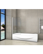 Aica mampara de bañera abatible,vidrio 4mm,gris mate, (69-70)x140cm