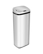 Cubo de basura 33x25x84cm abs, acero inoxidable color gris Homcom