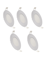 Pack x5 downlight LED empotrable 12v, 3w, luz cálida 3000k. Marco blanco