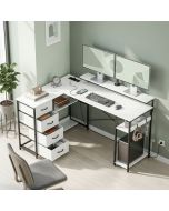 Escritorio esquinero 155x112x91.5 cm color blanco Homcom