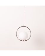 Lámpara coLGante de techo nórdico, aluminio cromado, pantalla bola