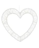 Corazón decorativo navideño LED blanco cálido para colgar 49,5 x 46 cm