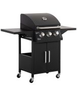 Barbacoa de ga 121x55x109 cm acero al carbono Outsunny