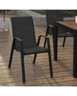 Sillas de jardín apilables - lote de 6 - negro madera