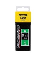 Grapas 6 mm tipo g caja de 1000 - stanley - 1-tra704t