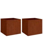 vidaXL jardineras 2 unidades acero corten 32x30x29 cm