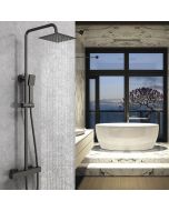 Aica columna de ducha termostática negro mate cuadrada barra 720-1250mm