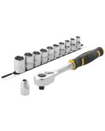 Stanley juego de carraca 3/8" 120 dientes + puntas