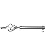 Barra de acero extensible y decorativa (plata, 120-210cm trenza acero)