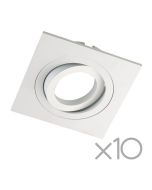 Pack 10 empotrable basculante classic cuadrado blanco wonderlamp 1xgu10