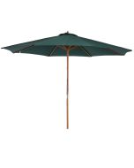 Parasol de jardín poliéster, madera color verde ø300x250 cm outsunny