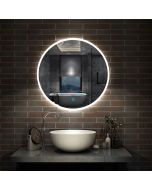 Espejo redondo de baño LED 60cm + antivaho + brillo ajustable