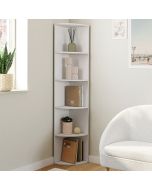 Estantería esquinera de pared blanca - 5 niveles - 140 cm