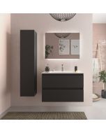 Mueble baño bequia 80 cm negro mate | lavabo