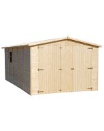Garaje de madera natural  - a222x516x324 cm/15 m² - Timbela m101