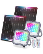 Aigostar focos LED exterior solares rgbw 50w rgb+6500k, 2 pcs