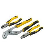 Juego de 3 alicates stanley - universal - corte - cabeza cromada - inoxidab