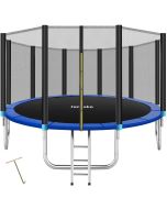 Cama elástica con red y cubierta de seguridad, ø 457 cm, negro/azul