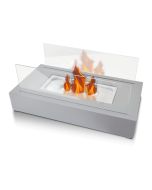 Chimenea de etanol de sobremesa con dos pantallas de cristal templado