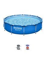 Piscina desmontable tubular Bestway steel pro 366x76 cm con depuradora cart