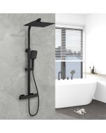 Aica columna de ducha termostática 12 pulgadas alcachofa superior negro