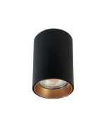 Foco de superficie basic ii cilíndrico negro ip20 1xgu10 wonderlamp