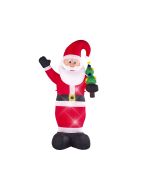 Decoración inflable de exterior LED ivalo papá noel 225 cm rojo