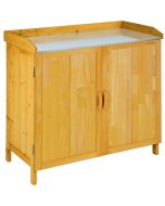 Armario de jardín y tablero de mesa madera de pino 98x48x95 cm marrón