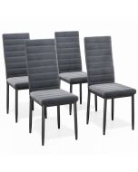 Sillas de comedor de terciopelo gris oscuro - 4 unidades