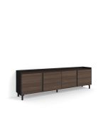 Mueble tv, 207x35x61cm, roble oscuro y negro, rf4576