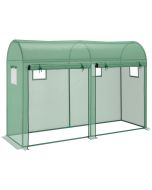 Invernadero 300x100x200 cm acero, pe color verde Outsunny