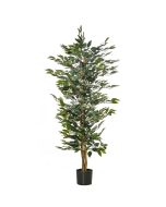 Planta artificial 60x60x150 cm peva, pe, cemento color verde Homcom