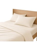 Juego de sábanas liso 100% algodón beige cama de 90cm donegal collections