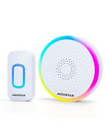 Aigostar timbre inalámbrico exterior ip55,0-120db,60 melodías,blancos
