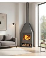 Estufa de leña de rincón modelo r7 - 8 kw
