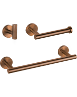 Valaz accesorios baño oro rosa cepillado toallero 30cm+1percha+portarollos