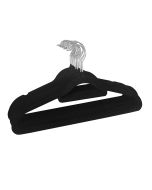 Pack 100 perchas de terciopelo antideslizantes gancho giratorio 360° negro