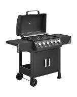 Barbacoa de gas 135x51x101 cm metal, acero inoxidable 846-266V40BK
